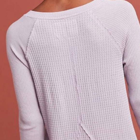 Anthro Maeve Pearson Purple Waffle Knit Tee Sweater - Picture 7 of 16